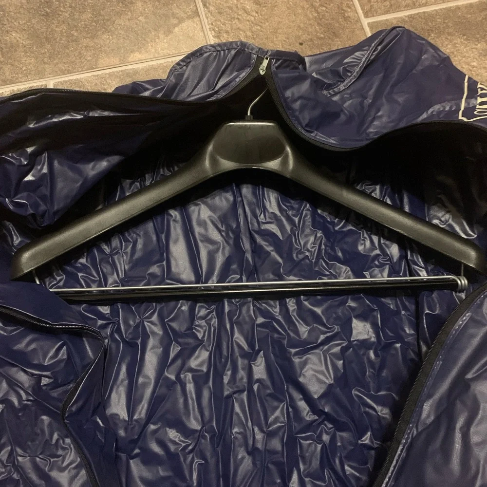 Sheldon’s Clothing For Men Blue Nylon Garment Bag with Hanger